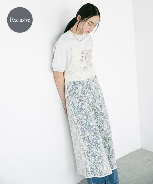 URBAN RESEARCH DOORS / アーバンリサーチ ドアーズ ワンピース | 『別注』ElisaNovelli×DOORS　レースキャミワンピース（ホワイト）