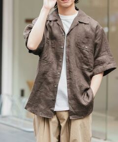 URBAN RESEARCH DOORS / アーバンリサーチ ドアーズ シャツ・ブラウス | FORK&SPOON　フレンチリネンオープンカラーショートスリーブシャツ