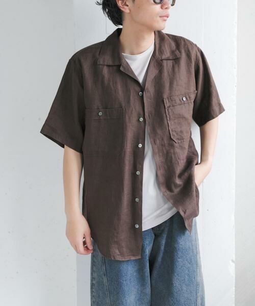 URBAN RESEARCH DOORS / アーバンリサーチ ドアーズ シャツ・ブラウス | FORK&SPOON　フレンチリネンオープンカラーショートスリーブシャツ | 詳細10