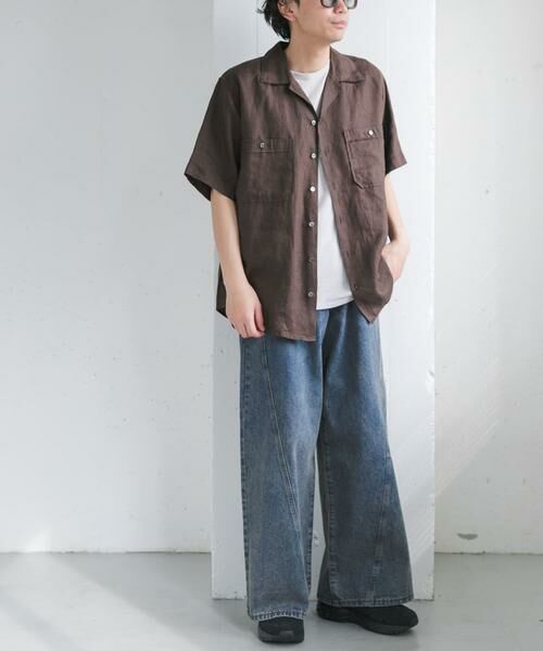 URBAN RESEARCH DOORS / アーバンリサーチ ドアーズ シャツ・ブラウス | FORK&SPOON　フレンチリネンオープンカラーショートスリーブシャツ | 詳細11