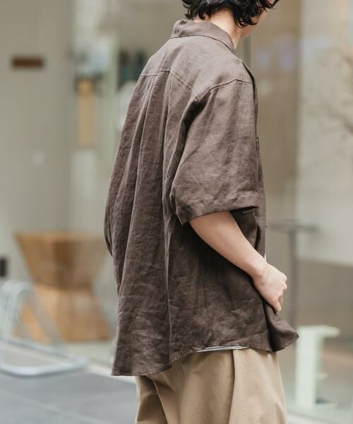 URBAN RESEARCH DOORS / アーバンリサーチ ドアーズ シャツ・ブラウス | FORK&SPOON　フレンチリネンオープンカラーショートスリーブシャツ | 詳細2