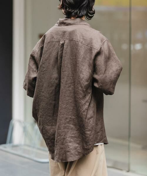URBAN RESEARCH DOORS / アーバンリサーチ ドアーズ シャツ・ブラウス | FORK&SPOON　フレンチリネンオープンカラーショートスリーブシャツ | 詳細3