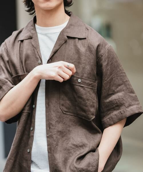 URBAN RESEARCH DOORS / アーバンリサーチ ドアーズ シャツ・ブラウス | FORK&SPOON　フレンチリネンオープンカラーショートスリーブシャツ | 詳細6