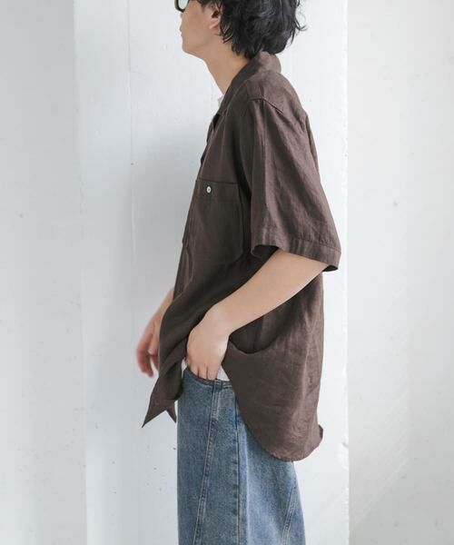 URBAN RESEARCH DOORS / アーバンリサーチ ドアーズ シャツ・ブラウス | FORK&SPOON　フレンチリネンオープンカラーショートスリーブシャツ | 詳細9