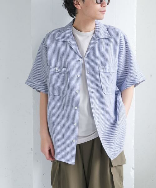 URBAN RESEARCH DOORS / アーバンリサーチ ドアーズ シャツ・ブラウス | FORK&SPOON　フレンチリネンオープンカラーショートスリーブシャツ | 詳細20