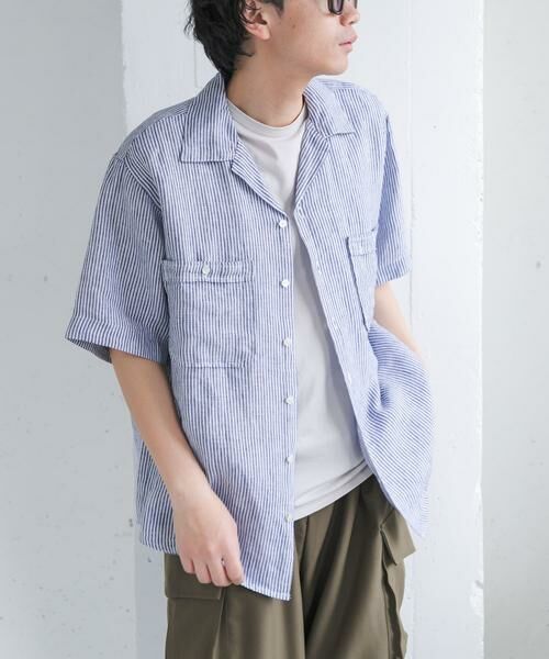 URBAN RESEARCH DOORS / アーバンリサーチ ドアーズ シャツ・ブラウス | FORK&SPOON　フレンチリネンオープンカラーショートスリーブシャツ | 詳細21