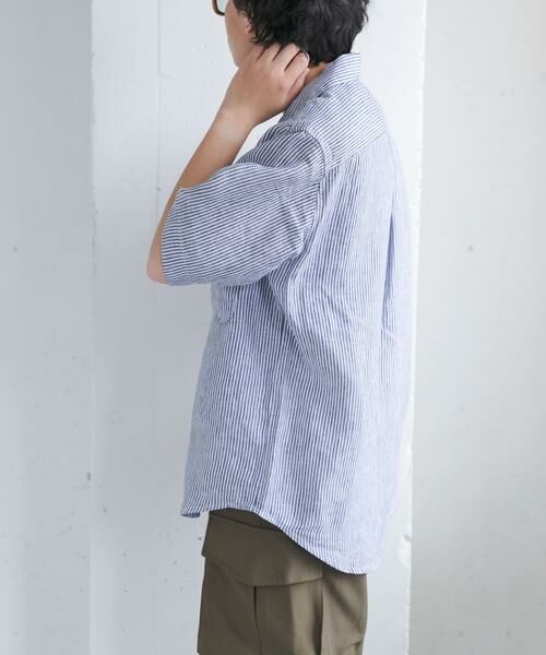 URBAN RESEARCH DOORS / アーバンリサーチ ドアーズ シャツ・ブラウス | FORK&SPOON　フレンチリネンオープンカラーショートスリーブシャツ | 詳細24