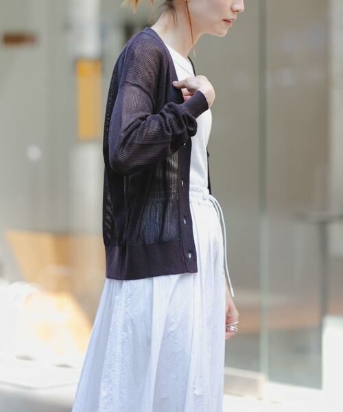 URBAN RESEARCH DOORS / アーバンリサーチ ドアーズ カーディガン・ボレロ | FORK&SPOON　ペーパーニットカーディガン | 詳細2
