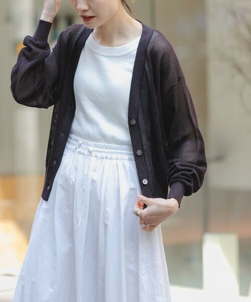 URBAN RESEARCH DOORS / アーバンリサーチ ドアーズ カーディガン・ボレロ | FORK&SPOON　ペーパーニットカーディガン | 詳細4