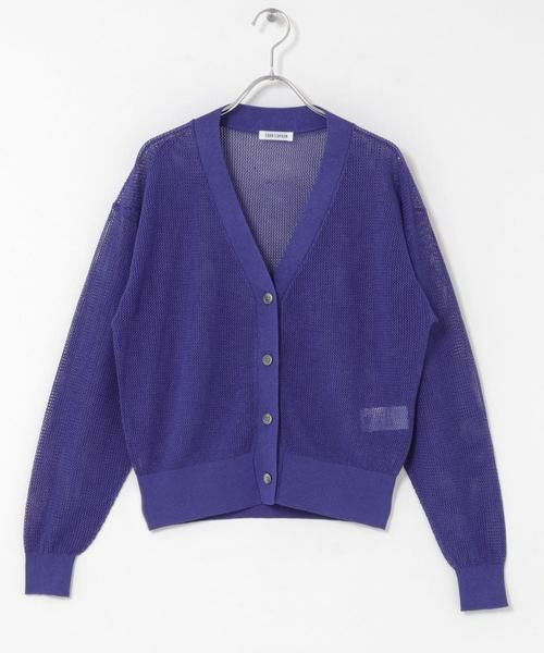 URBAN RESEARCH DOORS / アーバンリサーチ ドアーズ カーディガン・ボレロ | FORK&SPOON　ペーパーニットカーディガン（ブルー）