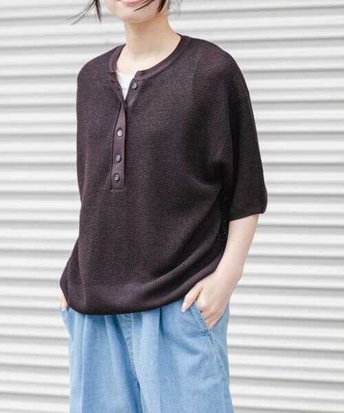 URBAN RESEARCH DOORS / アーバンリサーチ ドアーズ ニット・セーター | FORK&SPOON　ペーパーニットヘンリーネックプルオーバー | 詳細3