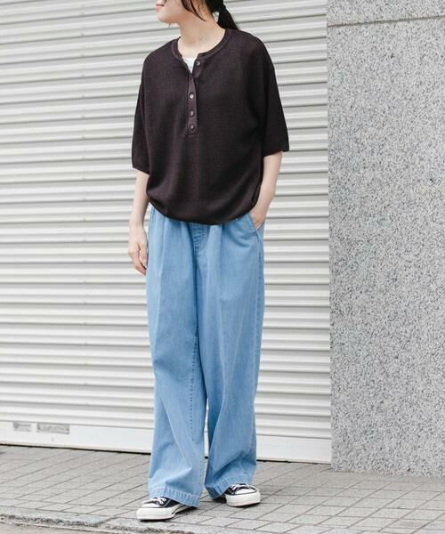 URBAN RESEARCH DOORS / アーバンリサーチ ドアーズ ニット・セーター | FORK&SPOON　ペーパーニットヘンリーネックプルオーバー | 詳細6