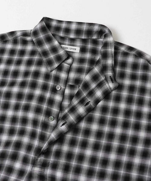 URBAN RESEARCH DOORS / アーバンリサーチ ドアーズ シャツ・ブラウス | FORK&SPOON　コットンレーヨンチェックシャツ | 詳細2