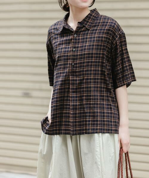 URBAN RESEARCH DOORS / アーバンリサーチ ドアーズ シャツ・ブラウス | FORK&SPOON　コットンレーヨンチェックシャツ（グレー系その他）