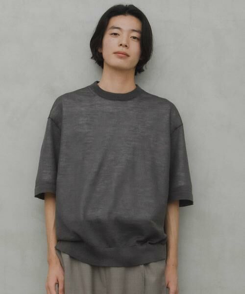 URBAN RESEARCH DOORS / アーバンリサーチ ドアーズ ニット・セーター | Ramie High Gauge Crew-Neck Knit | 詳細4
