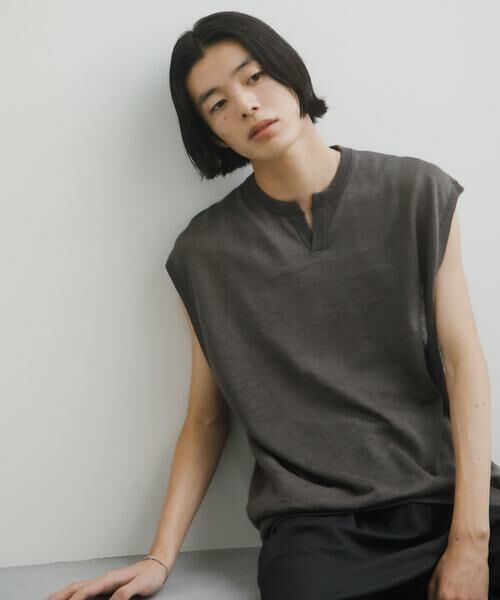 URBAN RESEARCH DOORS / アーバンリサーチ ドアーズ ベスト | Ramie High Gauge KnitVest | 詳細7