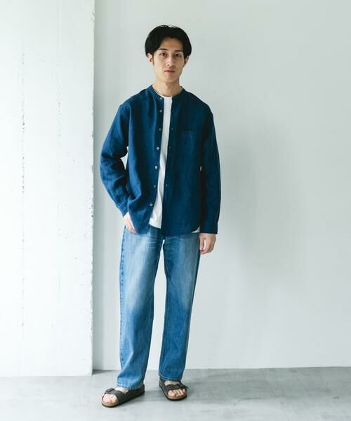 URBAN RESEARCH DOORS / アーバンリサーチ ドアーズ シャツ・ブラウス | シルケットリネン バンドカラーロングスリーブシャツ | 詳細6