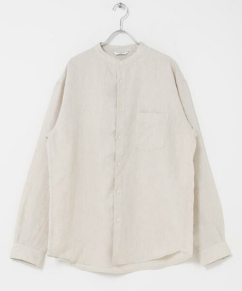 URBAN RESEARCH DOORS / アーバンリサーチ ドアーズ シャツ・ブラウス | シルケットリネン バンドカラーロングスリーブシャツ | 詳細14