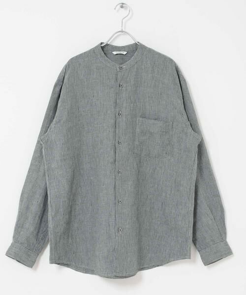 URBAN RESEARCH DOORS / アーバンリサーチ ドアーズ シャツ・ブラウス | シルケットリネン バンドカラーロングスリーブシャツ | 詳細25