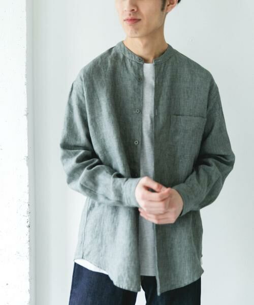 URBAN RESEARCH DOORS / アーバンリサーチ ドアーズ シャツ・ブラウス | シルケットリネン バンドカラーロングスリーブシャツ | 詳細18