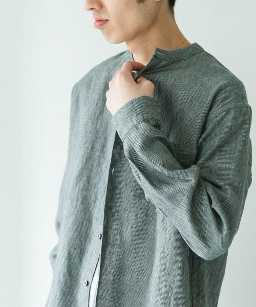 URBAN RESEARCH DOORS / アーバンリサーチ ドアーズ シャツ・ブラウス | シルケットリネン バンドカラーロングスリーブシャツ | 詳細19