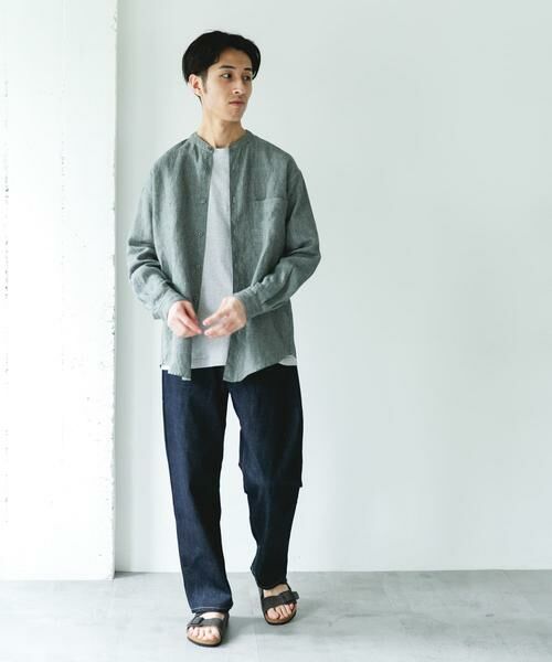 URBAN RESEARCH DOORS / アーバンリサーチ ドアーズ シャツ・ブラウス | シルケットリネン バンドカラーロングスリーブシャツ | 詳細20