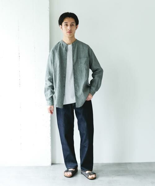 URBAN RESEARCH DOORS / アーバンリサーチ ドアーズ シャツ・ブラウス | シルケットリネン バンドカラーロングスリーブシャツ | 詳細21