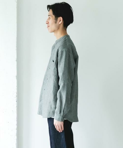 URBAN RESEARCH DOORS / アーバンリサーチ ドアーズ シャツ・ブラウス | シルケットリネン バンドカラーロングスリーブシャツ | 詳細23