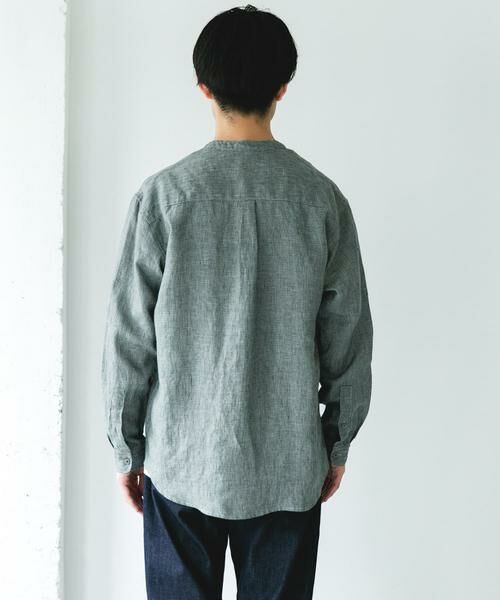 URBAN RESEARCH DOORS / アーバンリサーチ ドアーズ シャツ・ブラウス | シルケットリネン バンドカラーロングスリーブシャツ | 詳細24