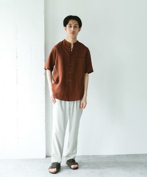 URBAN RESEARCH DOORS / アーバンリサーチ ドアーズ シャツ・ブラウス | シルケットリネン バンドカラーショートスリーブシャツ | 詳細6