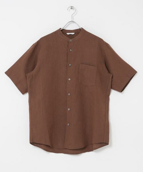 URBAN RESEARCH DOORS / アーバンリサーチ ドアーズ シャツ・ブラウス | シルケットリネン バンドカラーショートスリーブシャツ | 詳細8