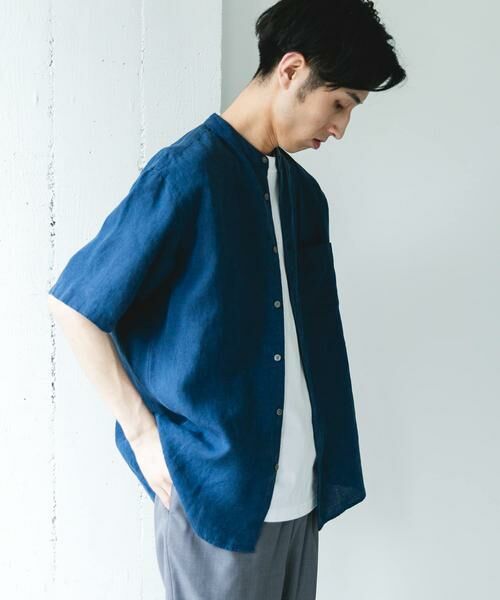 URBAN RESEARCH DOORS / アーバンリサーチ ドアーズ シャツ・ブラウス | シルケットリネン バンドカラーショートスリーブシャツ | 詳細10