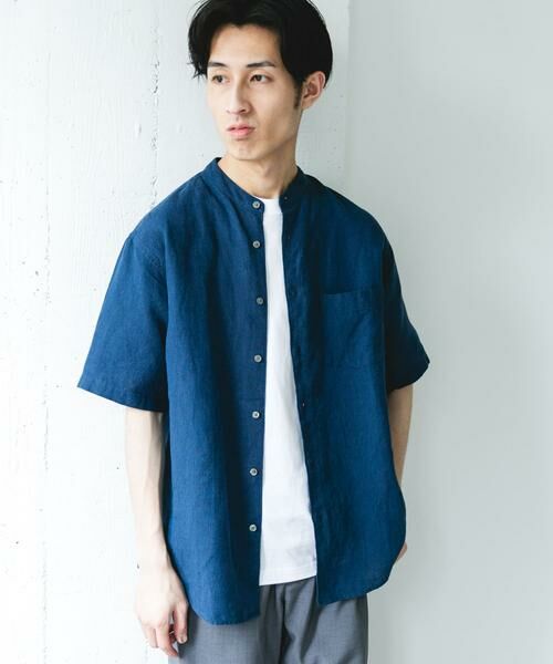 URBAN RESEARCH DOORS / アーバンリサーチ ドアーズ シャツ・ブラウス | シルケットリネン バンドカラーショートスリーブシャツ | 詳細11