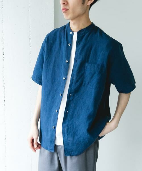 URBAN RESEARCH DOORS / アーバンリサーチ ドアーズ シャツ・ブラウス | シルケットリネン バンドカラーショートスリーブシャツ | 詳細13