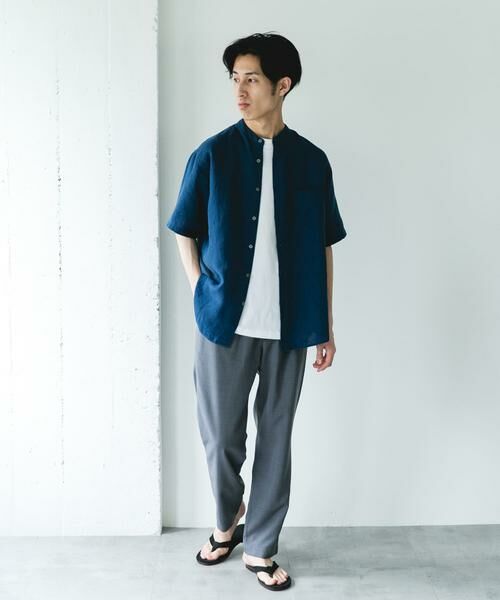 URBAN RESEARCH DOORS / アーバンリサーチ ドアーズ シャツ・ブラウス | シルケットリネン バンドカラーショートスリーブシャツ | 詳細15