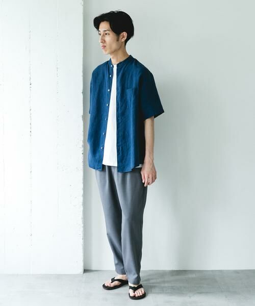 URBAN RESEARCH DOORS / アーバンリサーチ ドアーズ シャツ・ブラウス | シルケットリネン バンドカラーショートスリーブシャツ | 詳細16