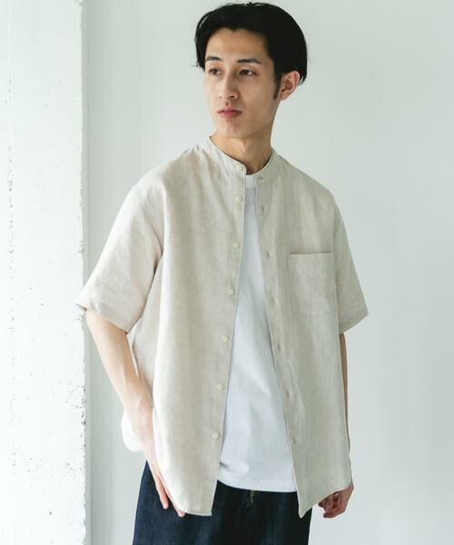 URBAN RESEARCH DOORS / アーバンリサーチ ドアーズ シャツ・ブラウス | シルケットリネン バンドカラーショートスリーブシャツ | 詳細22
