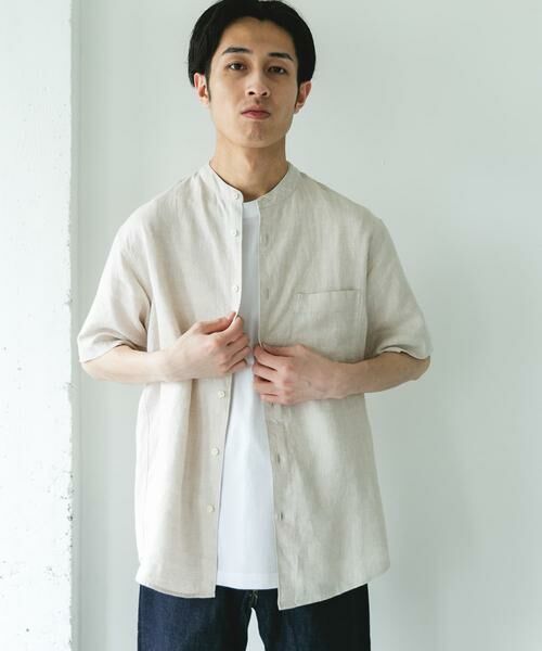 URBAN RESEARCH DOORS / アーバンリサーチ ドアーズ シャツ・ブラウス | シルケットリネン バンドカラーショートスリーブシャツ | 詳細23