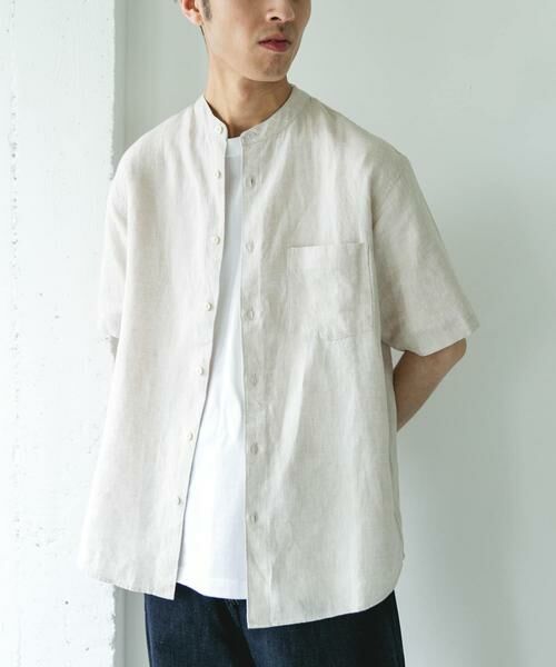 URBAN RESEARCH DOORS / アーバンリサーチ ドアーズ シャツ・ブラウス | シルケットリネン バンドカラーショートスリーブシャツ | 詳細25