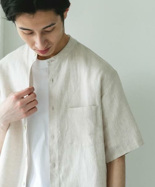 URBAN RESEARCH DOORS / アーバンリサーチ ドアーズ シャツ・ブラウス | シルケットリネン バンドカラーショートスリーブシャツ | 詳細26