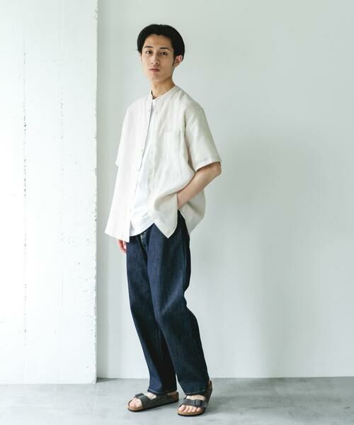 URBAN RESEARCH DOORS / アーバンリサーチ ドアーズ シャツ・ブラウス | シルケットリネン バンドカラーショートスリーブシャツ | 詳細28