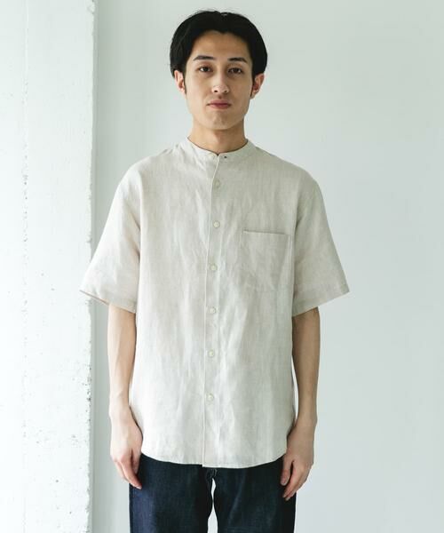 URBAN RESEARCH DOORS / アーバンリサーチ ドアーズ シャツ・ブラウス | シルケットリネン バンドカラーショートスリーブシャツ | 詳細29