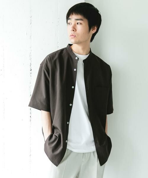 URBAN RESEARCH DOORS / アーバンリサーチ ドアーズ シャツ・ブラウス | セオアルファバンドカラーショートスリーブシャツ | 詳細3