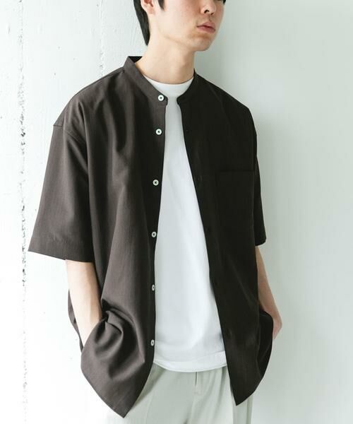 URBAN RESEARCH DOORS / アーバンリサーチ ドアーズ シャツ・ブラウス | セオアルファバンドカラーショートスリーブシャツ | 詳細4