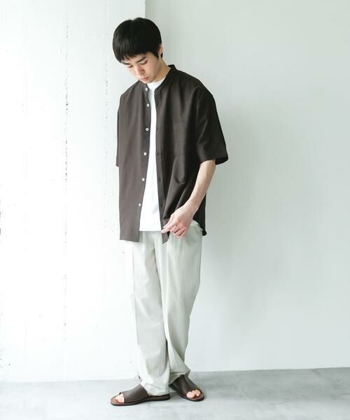 URBAN RESEARCH DOORS / アーバンリサーチ ドアーズ シャツ・ブラウス | セオアルファバンドカラーショートスリーブシャツ | 詳細6