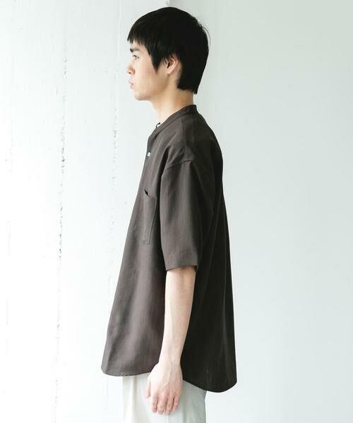 URBAN RESEARCH DOORS / アーバンリサーチ ドアーズ シャツ・ブラウス | セオアルファバンドカラーショートスリーブシャツ | 詳細8