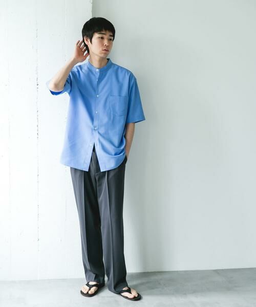 URBAN RESEARCH DOORS / アーバンリサーチ ドアーズ シャツ・ブラウス | セオアルファバンドカラーショートスリーブシャツ | 詳細18