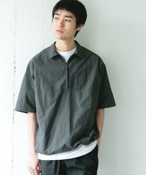 URBAN RESEARCH DOORS / アーバンリサーチ ドアーズ シャツ・ブラウス | フルダルナイロンハーフジップアクティブプルオーバー | 詳細1