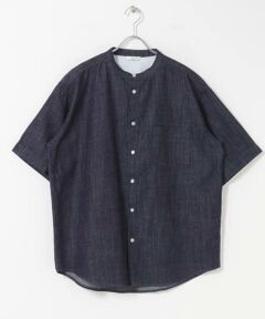 URBAN RESEARCH DOORS / アーバンリサーチ ドアーズ シャツ・ブラウス | リネンブレンド デニムバンドショートスリーブシャツ