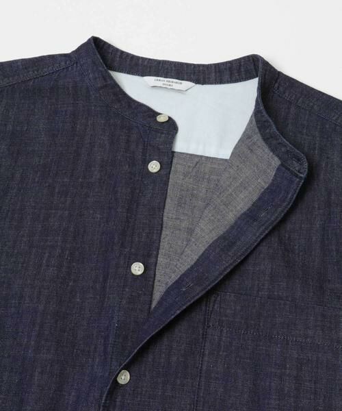 URBAN RESEARCH DOORS / アーバンリサーチ ドアーズ シャツ・ブラウス | リネンブレンド デニムバンドショートスリーブシャツ | 詳細4
